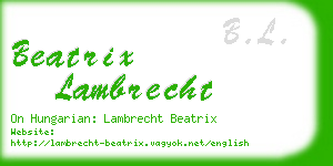 beatrix lambrecht business card